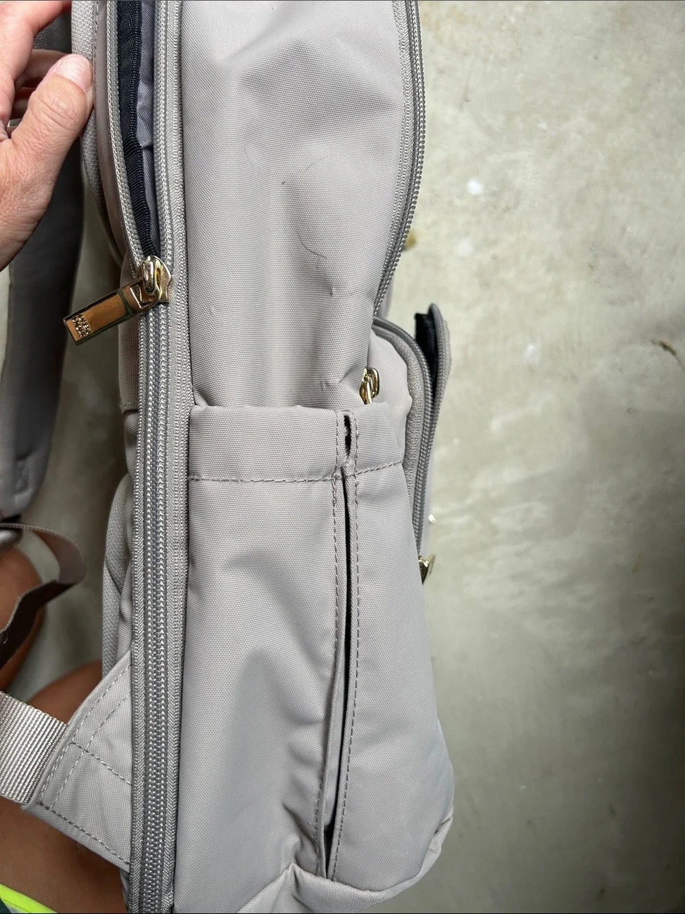 Open Story brand Laptop Backpack in Taupe